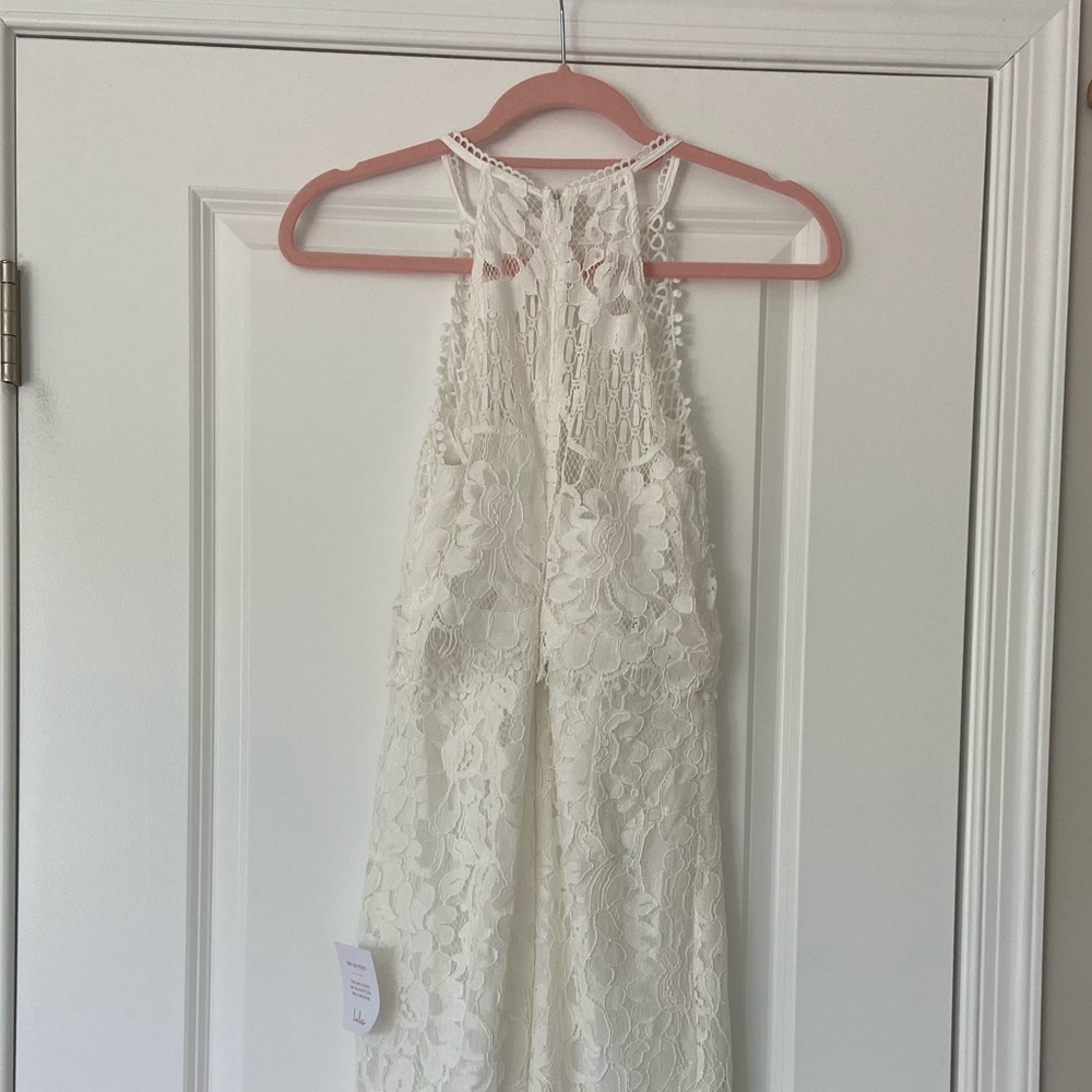 Lulus NWT Magic in the Moment White Lace Tiered Maxi Dress - Picture 5 of 9